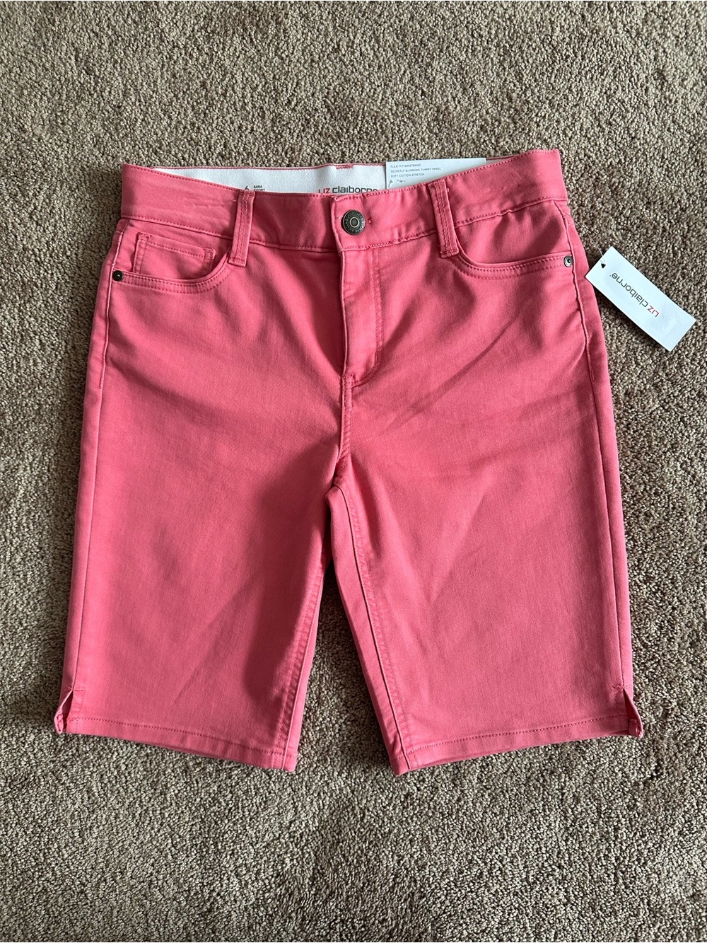 Liz Claiborne Coral Pink Mid-Length Sara Shorts